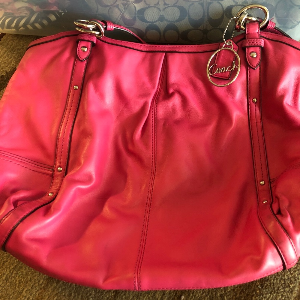bright pink coach bag